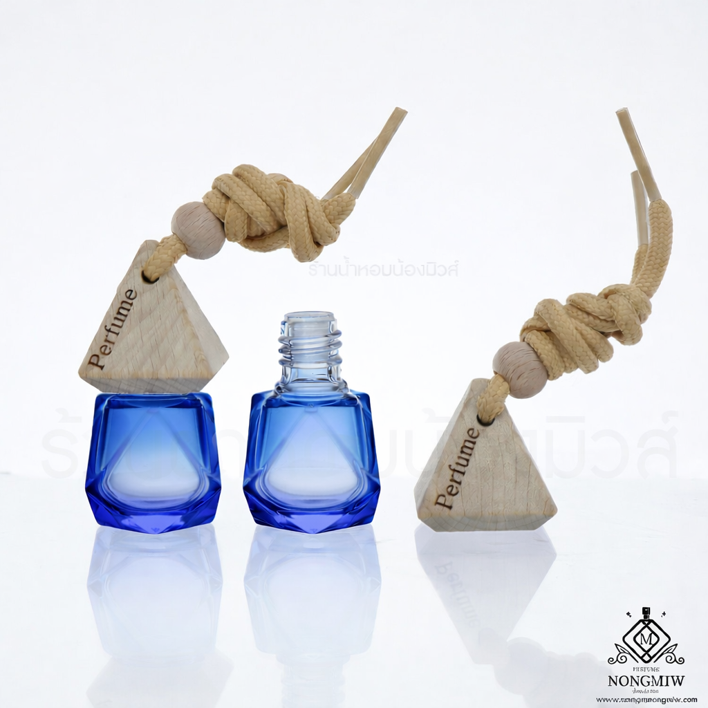 ขวดCarเหลี่ยม น้ำเงิน 8ML. (1ใบ)