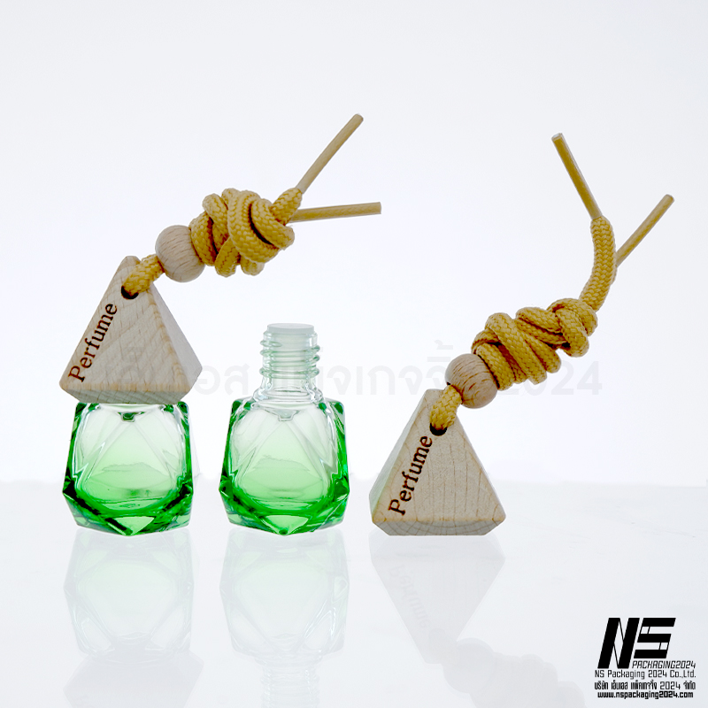 ขวดCarเหลี่ยม เขียว 8 ML. (1ใบ)