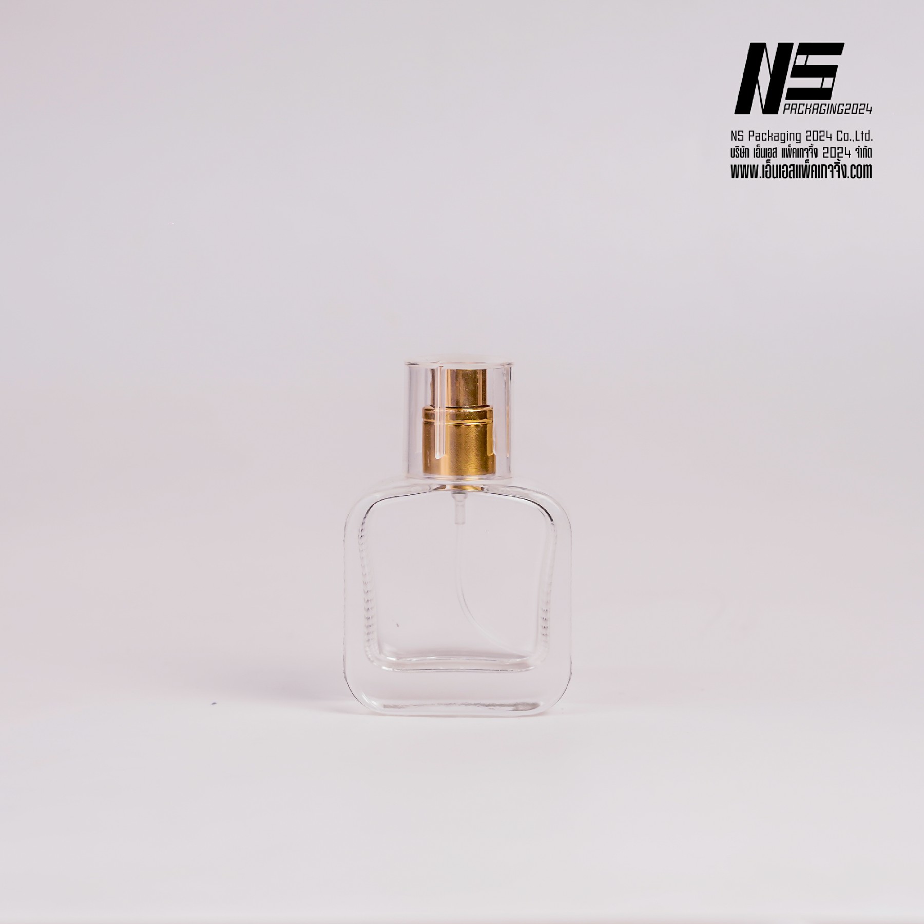 ขวดลาคอสใส สเปรย์ทอง 30ML. (1ใบ)