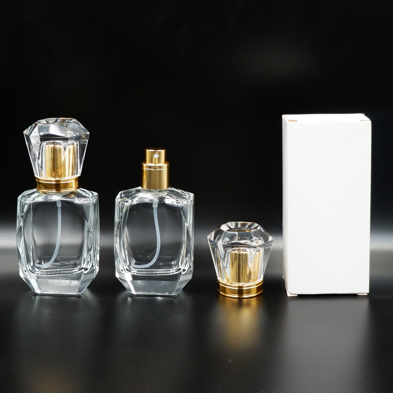 ขวดไดม่อน 35 ml.ฝาทอง (มีกล่องขาว)(A2)