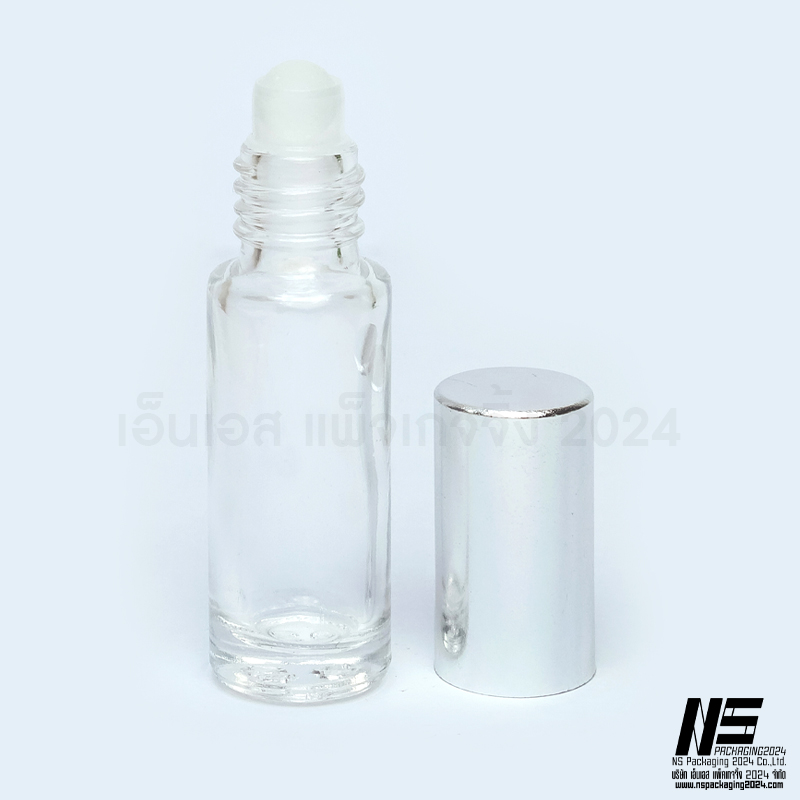 K04-S ลูกกลิ้งใส4 MLฝาเงิน(ไม่ขีด ) (คลิกที่รูปเพื่อดูราคาส่ง)