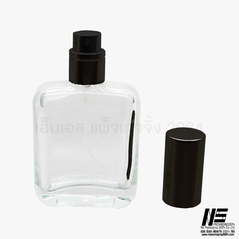 ขวดสี่เหลี่ยมมน ฝาดำ 35ML. (1ใบ)