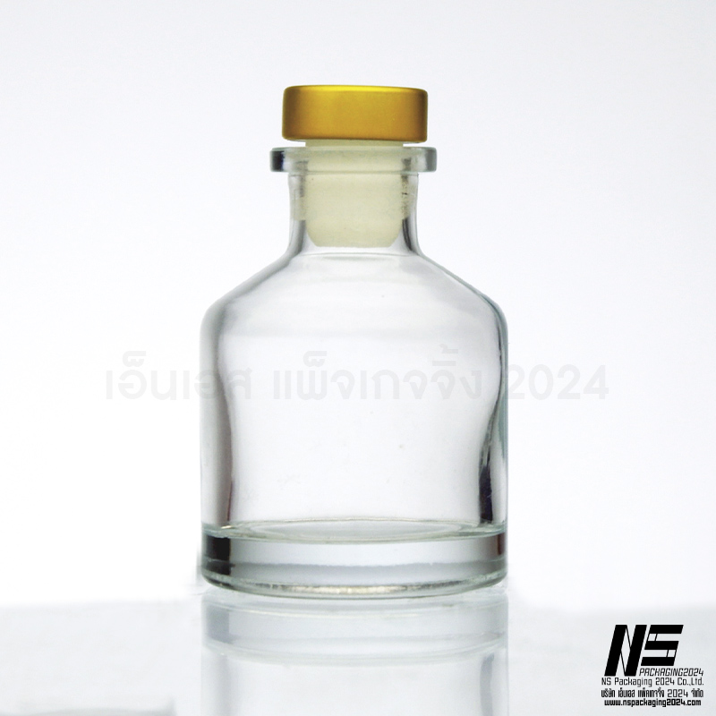 ขวดดิฟฟิวเซอร์ใสทรงแจกัน ฝาทอง 90ML. (12ใบ)