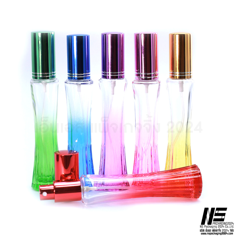 ขวดกระโปรงสี ฝามิเนียมคละสี 30ML. (1ใบ)