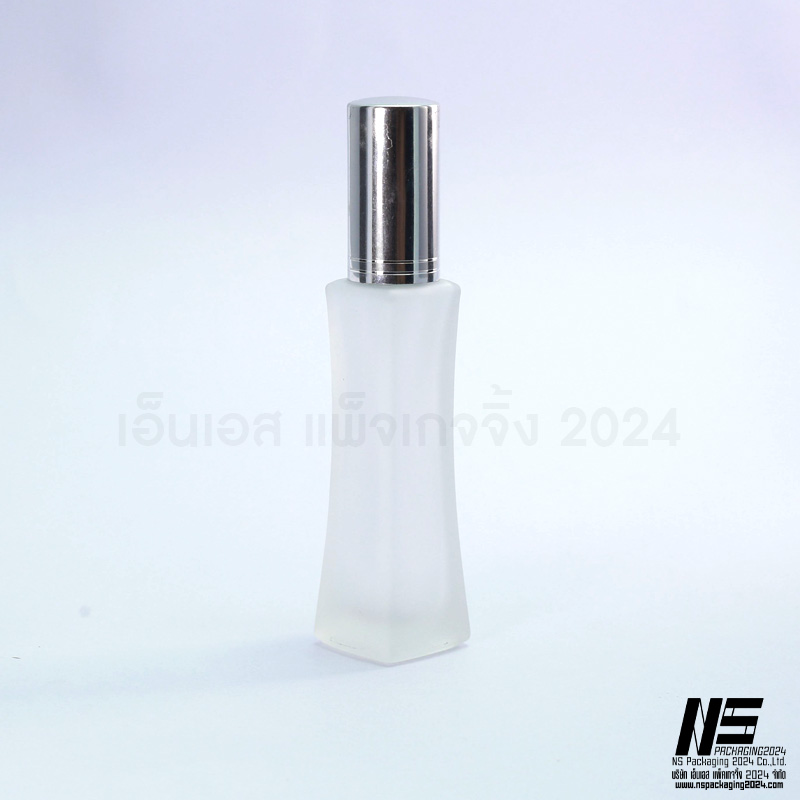 ขวดหอคอยขุ่น ฝามิเนียมเงิน 30ML. (1ใบ)