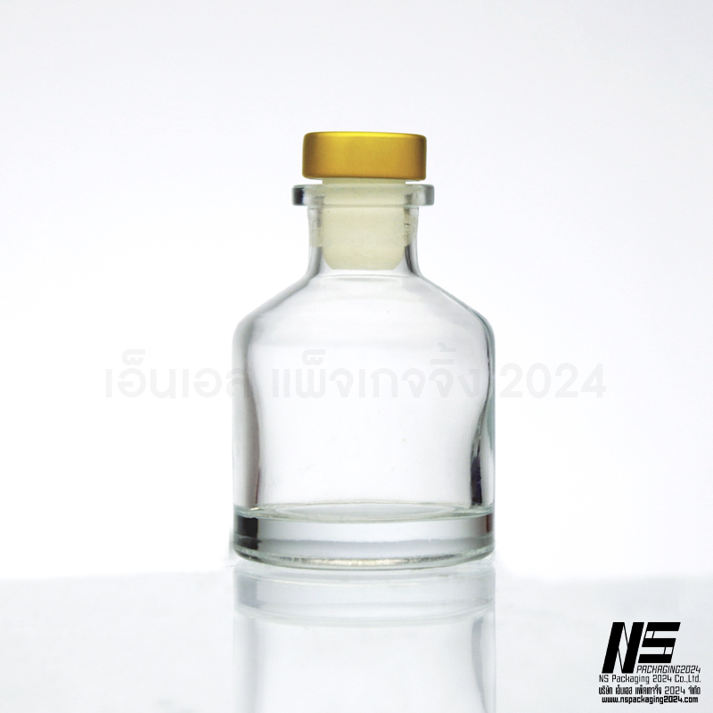 ขวดดิฟฟิวเซอร์ใสทรงแจกัน ฝาทอง 55ML. (1ใบ)