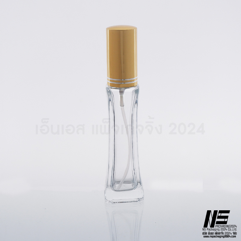 ขวดหอคอยใส ฝามิเนียมทอง 30ML. (1ใบ)