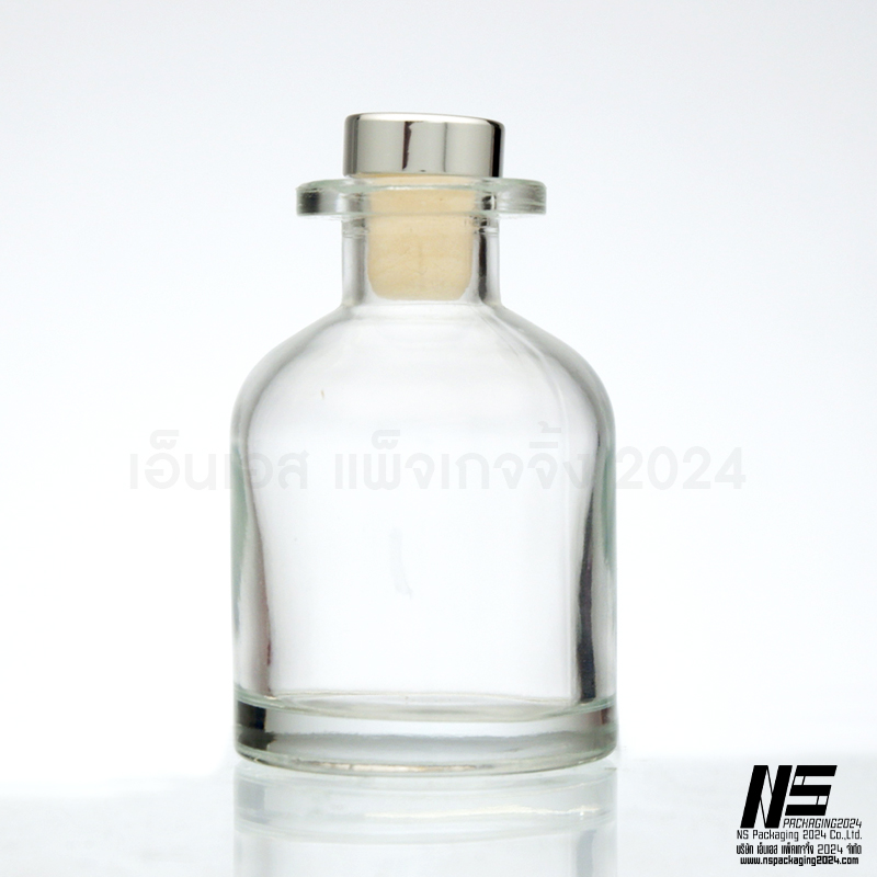 ขวดดิฟฟิวเซอร์ใสทรงแจกัน ฝาเงิน 90ML. (1ใบ)