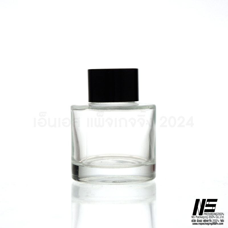 ขวดดิฟฟิวเซอร์ใสทรงกลม ฝาดำ 55ML. (1ใบ)