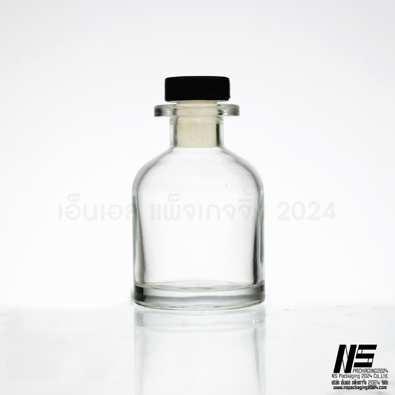 ขวดดิฟฟิวเซอร์ใสทรงแจกัน ฝาดำ 55ML. (1ใบ)